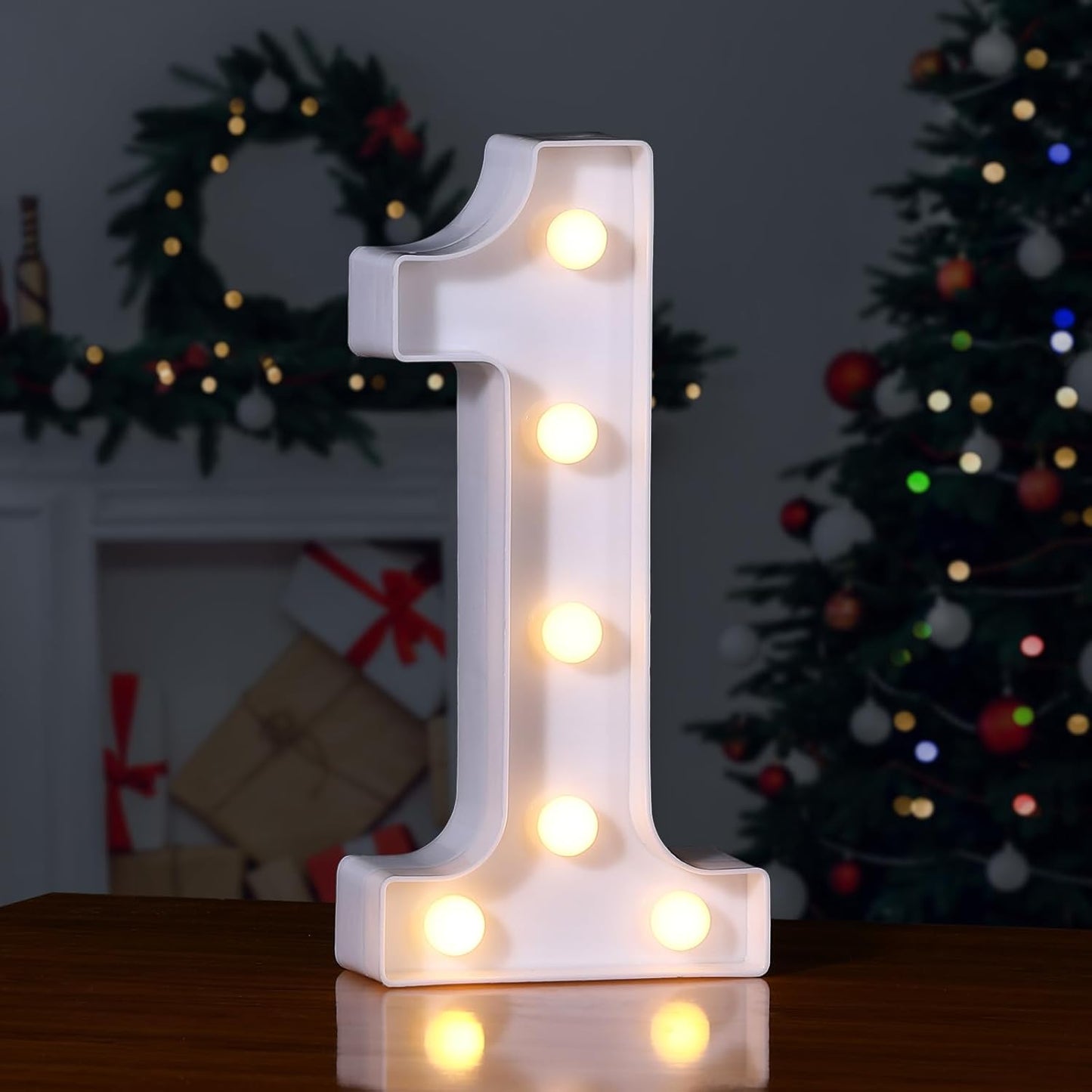 Foaky Decorative Led Marquee Light Up Number, Marquee Light Up Number Sign for Night Light Wedding Birthday Party Christmas Home Bar Decoration Number(1)