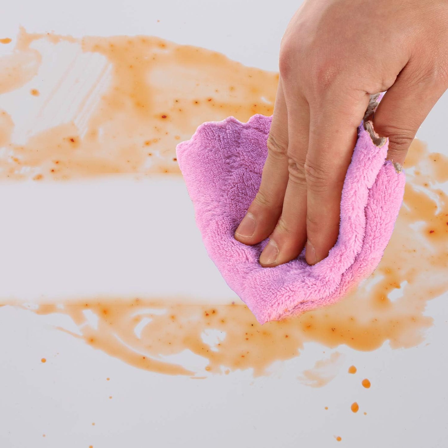 kimteny Cleaning Cloths Kitchen Towels Microfiber Washcloths Lint Free Dish Cloth Reusable Dishtowels Household Super Absorbent Fast Drying, 10"x10", Pack of 5 (Purple-Grey)