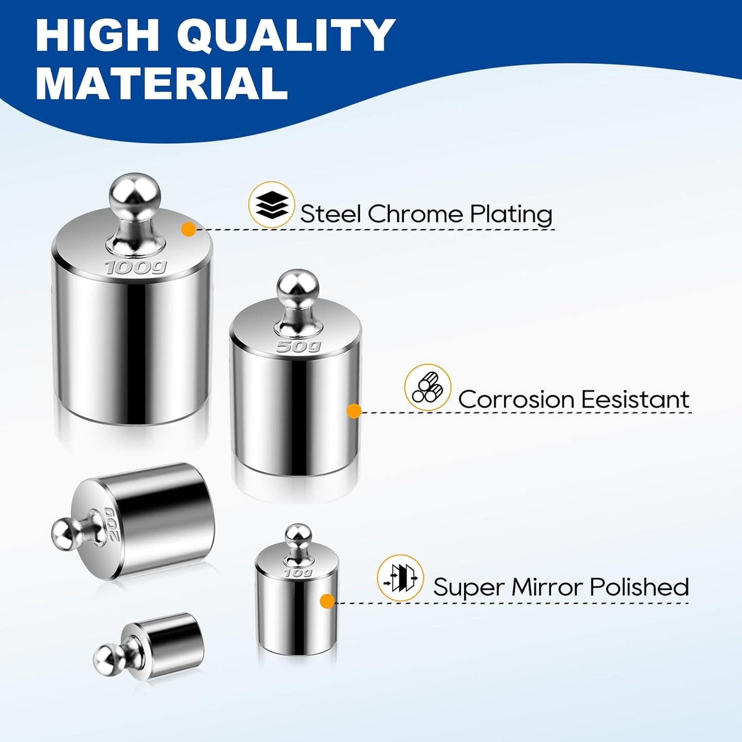 UCEC Calibration Weights for Digital Scale, 10mg - 100g Gram Weights Kit, Precision Stainless Steel Balance Scale Calibration Weight Set with Tweezers for Lab Educational Science