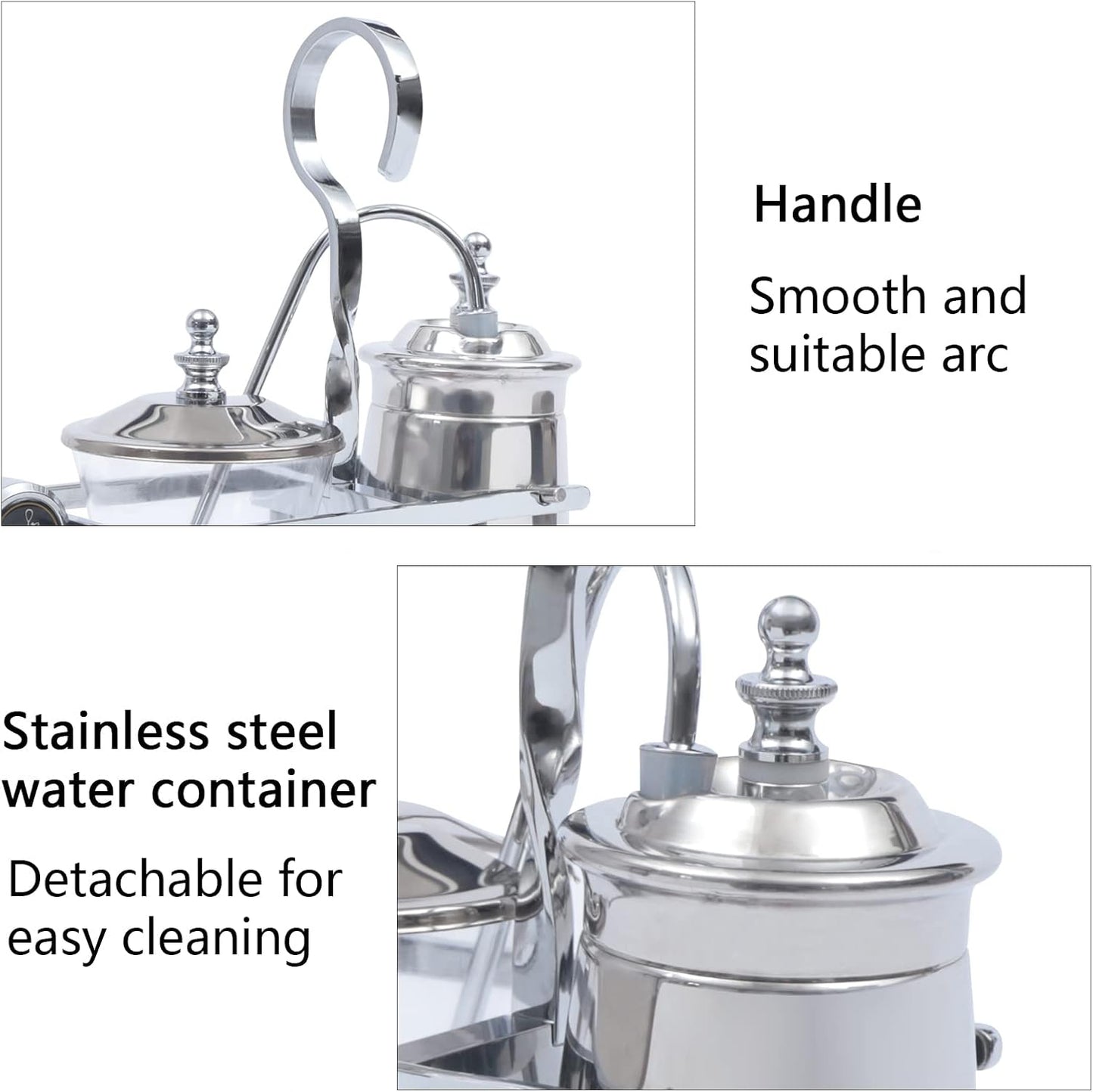 LOYALHEARTDY Vintage Siphon Coffee Maker, Belgian Luxury Syphon Coffee Machine with Royal Family Temperament, Silver Retro Royal Family Balance Siphon Coffee Maker Siphon Brewer Vintage Coffee Pot