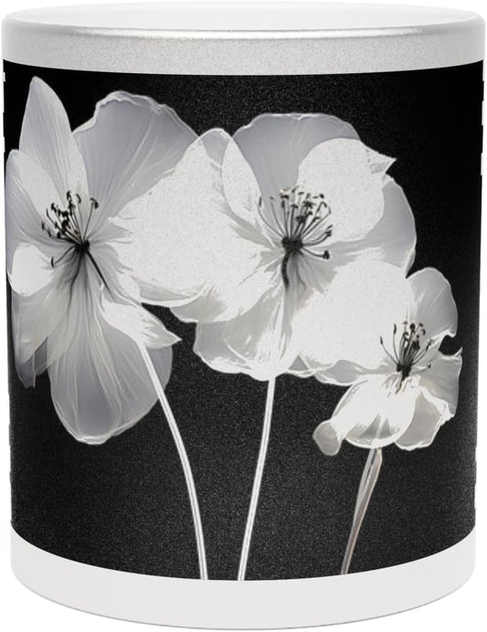 11 OZ Novelty Coffee Mugs - Christmas Gift (Metallic Floral Mug)