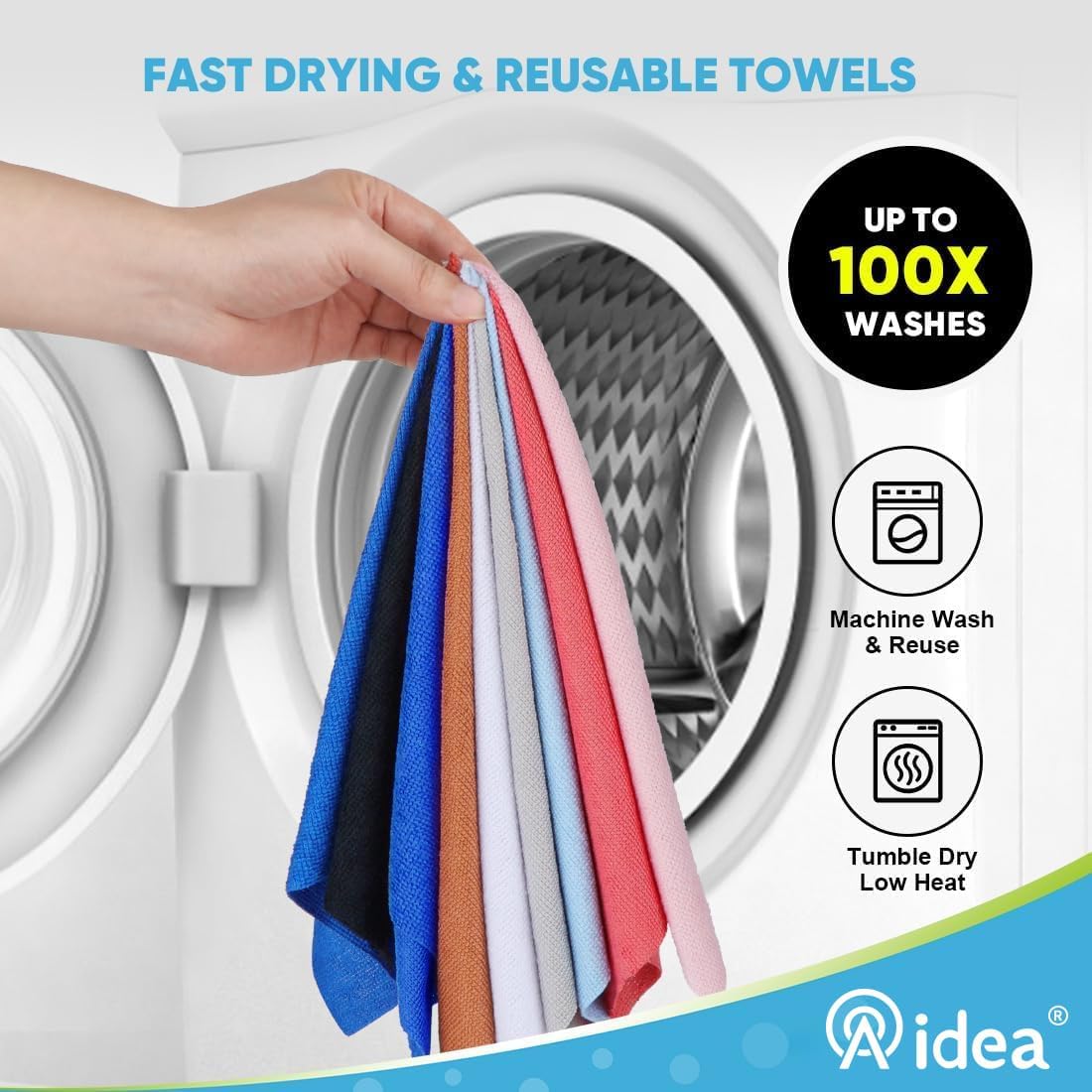 AIDEA Microfiber Cleaning Cloth 165 Sheets 3 Roll, Pink, Microfiber Towels for Cars, Shop Towels, Shop Rags Washable,Cleaning Rags Reusable Paper Towels for Automotive, Workshops, House,11×9"