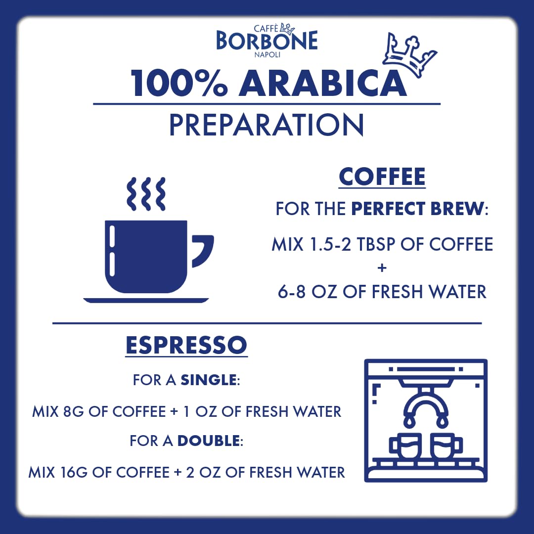 Caffe Borbone Whole Bean Coffee, Medium Roast 100% Arabica Blend, Aromatic and Refined Italian Coffee, 2.2 lb Bag