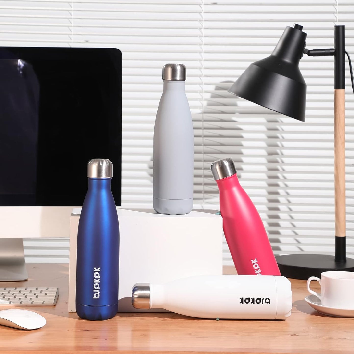 BJPKPK Stainless Steel Insulated Water Bottle 25oz Metal Water Bottles for School or Trave, Sakura pink