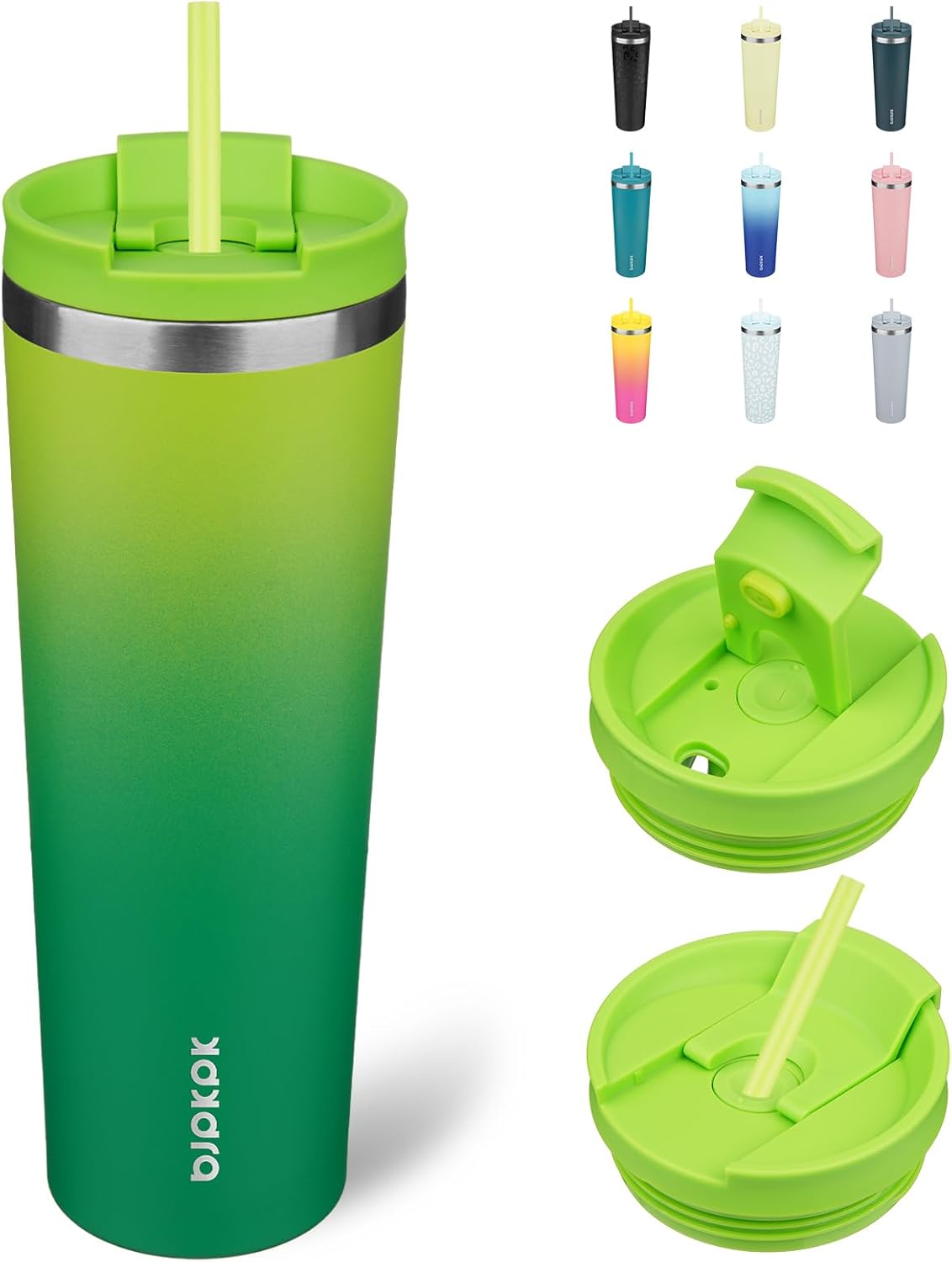 BJPKPK 30oz Tumbler With lid And Straw Stainless Steel Travel Coffee Mug Insulated Tumblers Cups,Bamboo Grove