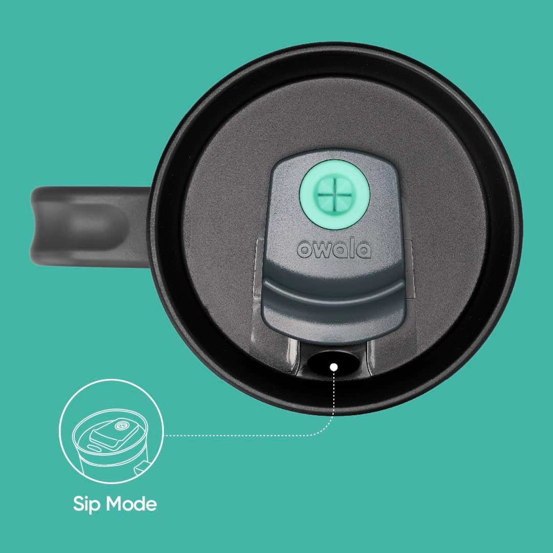 Owala Stainless Steel Triple Layer Insulated Travel Tumbler with Spill Resistant Lid, Straw, and Carry Handle, BPA Free, 40 oz, Gray (Foggy Tide)