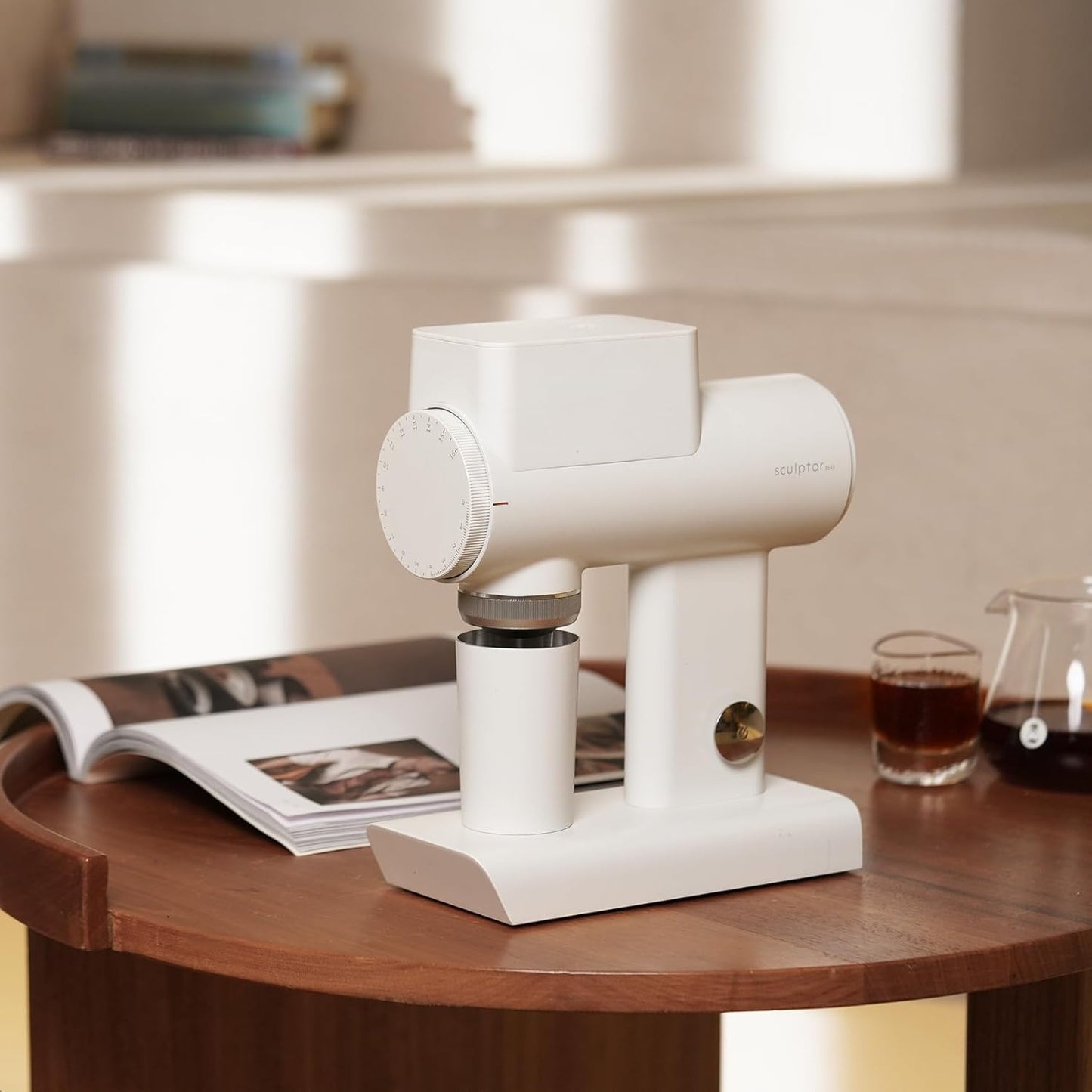 TIMEMORE Sculptor 064S Flat Burr Coffee Bean Grinder, Electric Espresso Grinder with Stepless Coarseness Adjustment, Suitable for Pour over, French Press, Cold Brew - White