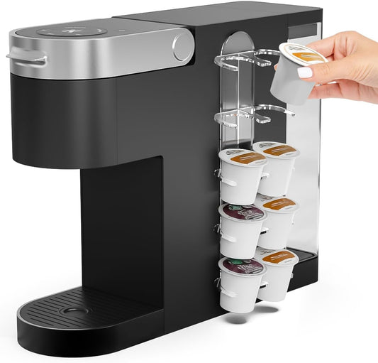 NiHome Acrylic Coffee Pod Holder for Keurig, Side Mount Coffee Pod Capsule Organizer & Storage for K-Cup Pods, Space-Saving for Small Countertops (Clear, 1 Pack for 10 K Cups)