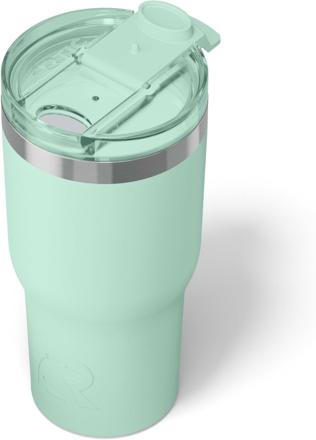 RTIC 20oz Essential Tumbler with Lid, Insulated, Stainless Steel, Metal, Double Wall Vacuum-Insulation, Ceramic Lined, Travel Cup for Iced Coffee, Tea, Hot and Cold Drink, Fresh Mint