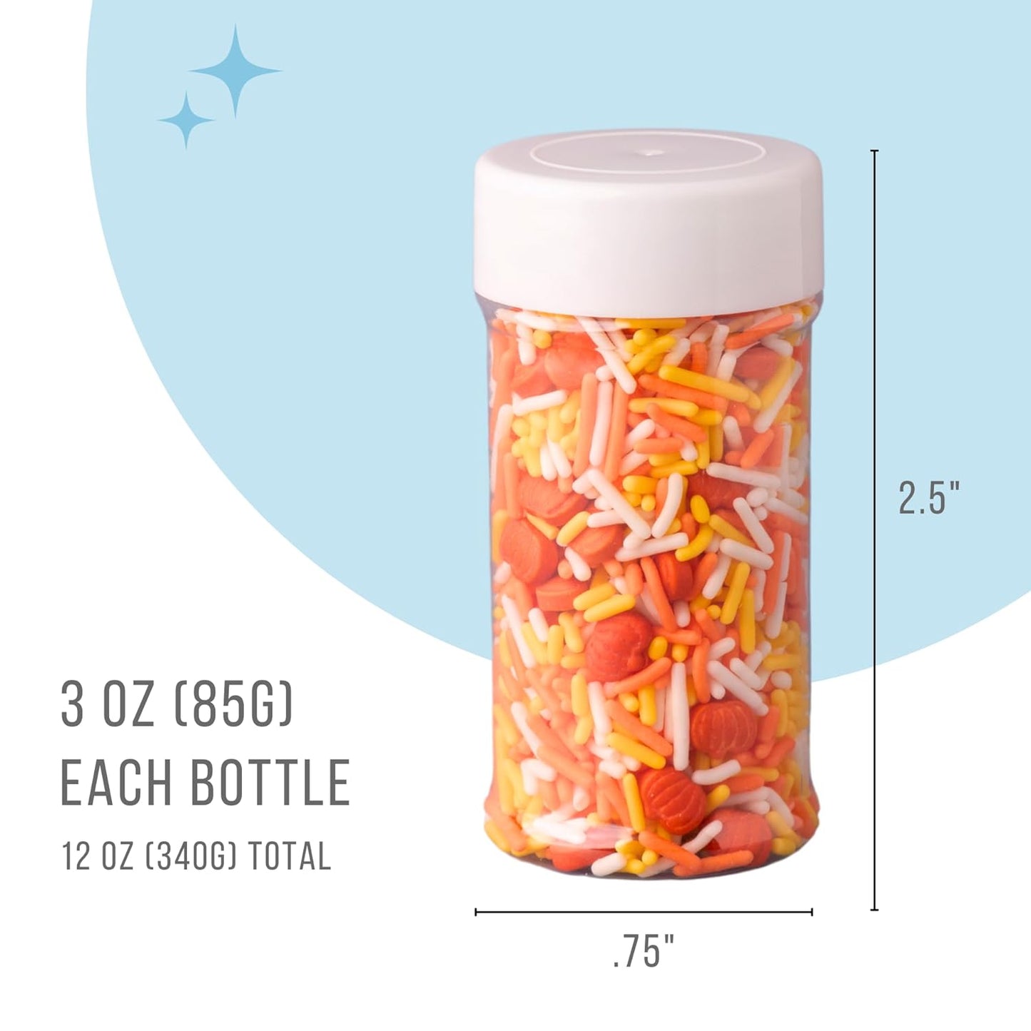 Sweets Indeed Sprinkles, Fall Sprinkles, Leaf Shapes, 4 pack, 11.57 ounces, Edible Sprinkle Mix, Perfect for Cake Decorations, Baking, Ice Cream, Cookies, Cupcake Topper (Fall)