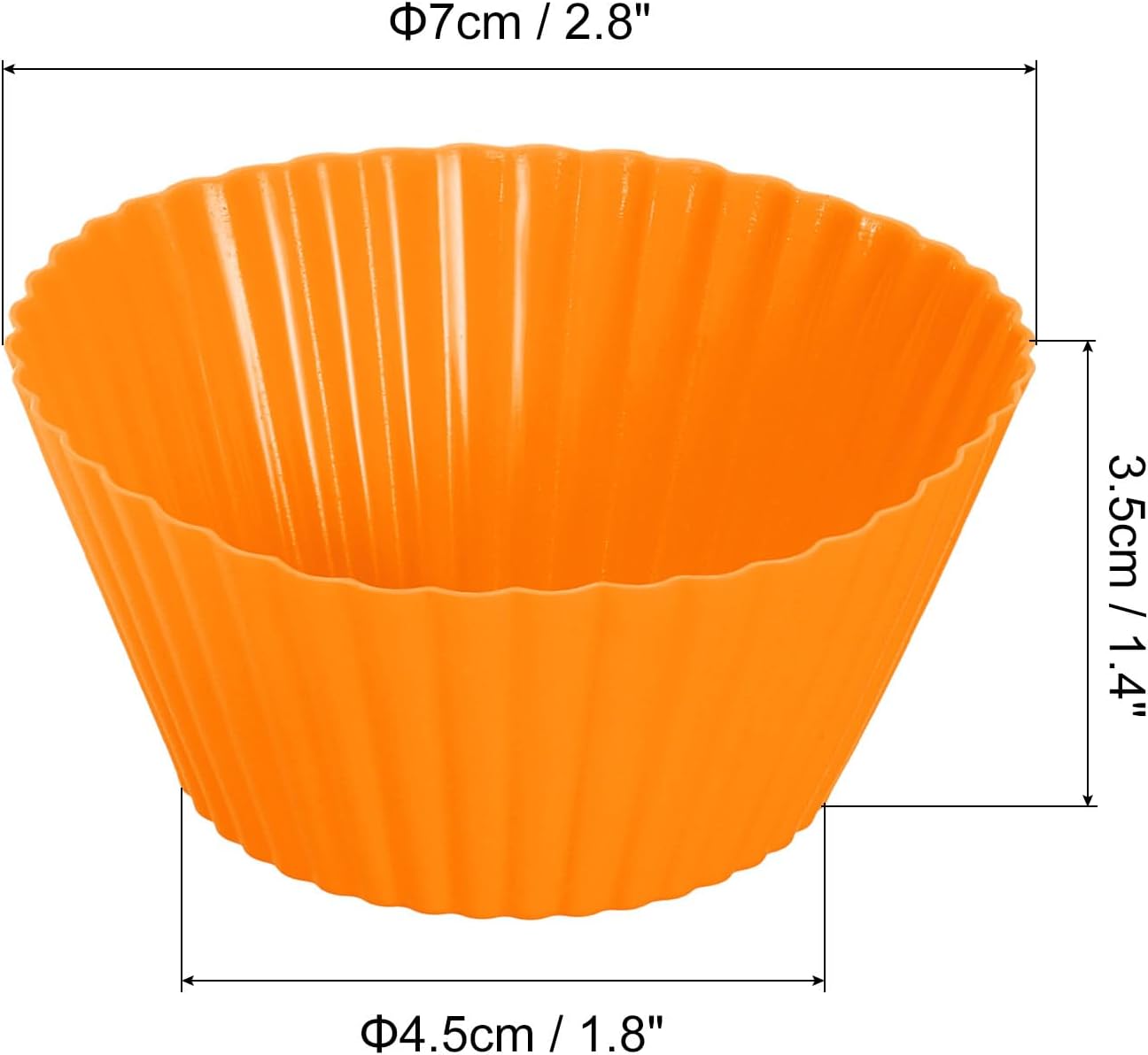 uxcell 18Pcs Silicone Cupcake Liners, Non-Stick Baking Cups, for Cooking Eggs, Baking Muffins and Make a Cake(Orange)