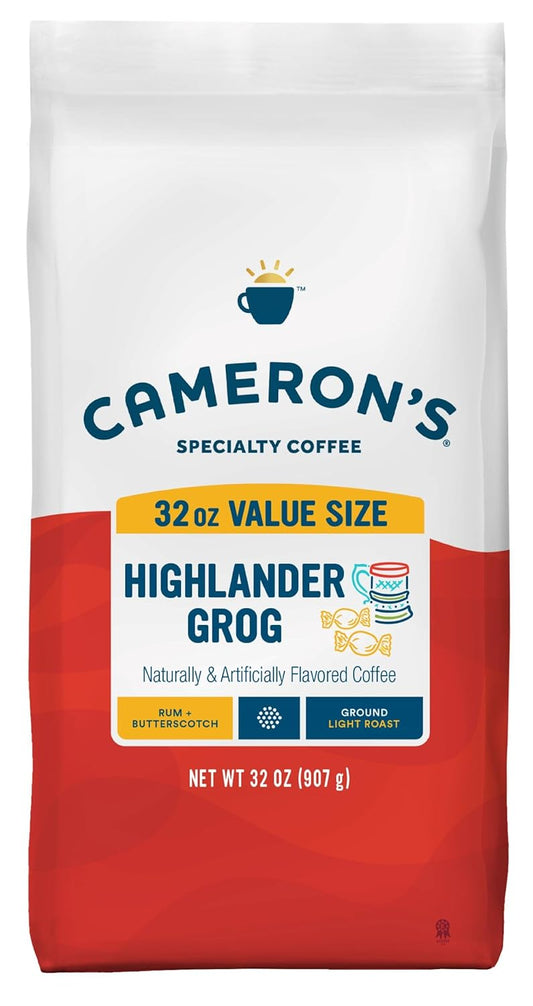 Cameron's Coffee Roasted Ground Coffee Bag, Highlander Grog, 32 Ounce