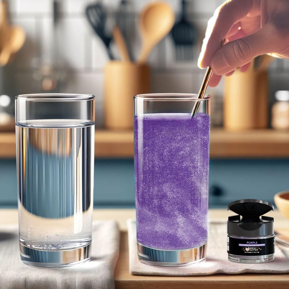 Brew Glitter - Purple (25g 1x Pump) | Edible Glitter For Drinks, Beer and Cocktail Beverages
