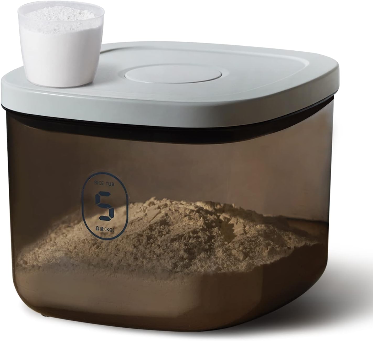 Rice Dispenser,5.28 Qt/5 L/10 Lbs Food Storage Container with Measuring Cup Food Cereal Container Bins Household for Pet Food Organization