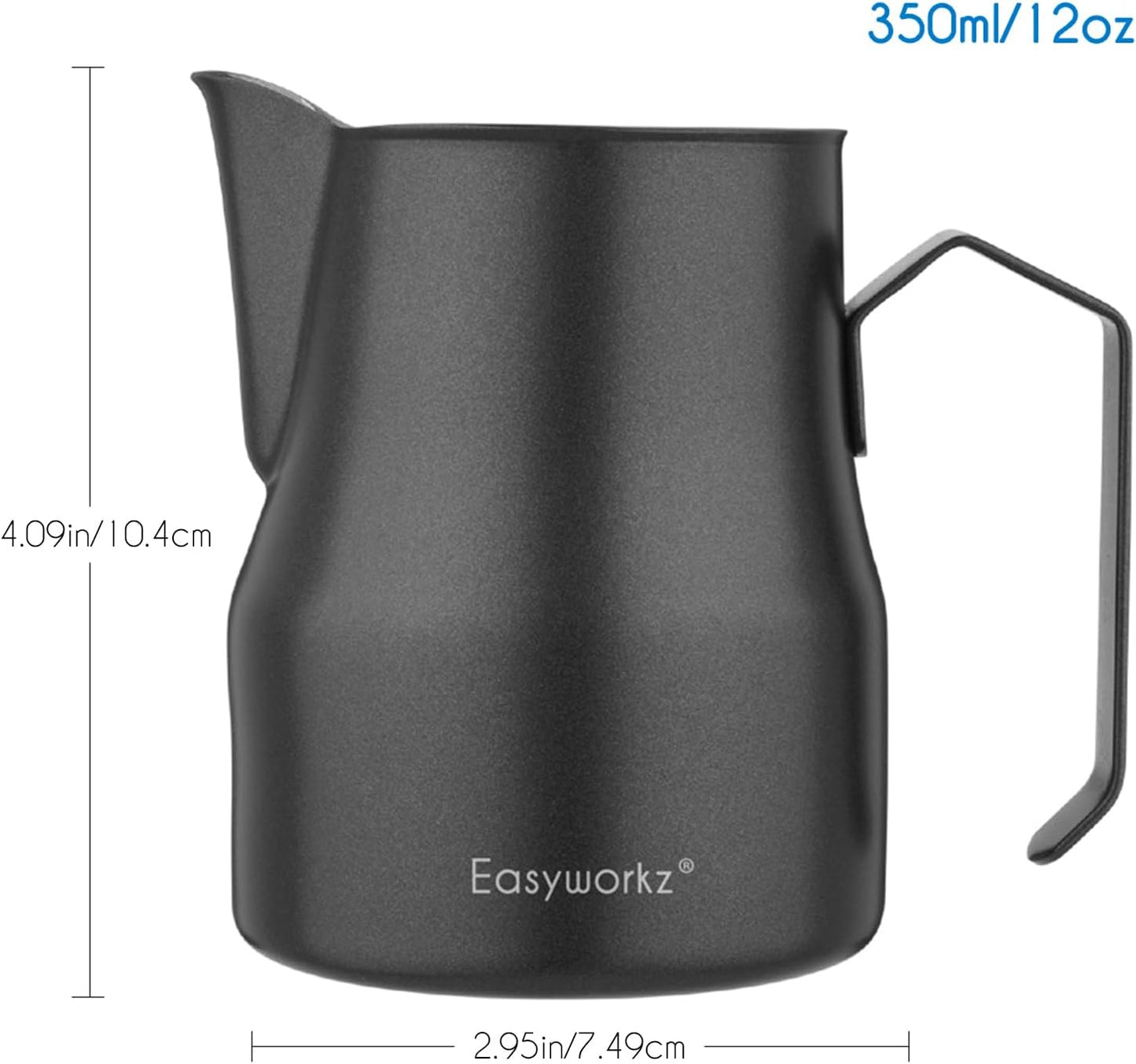 Easyworkz Espresso Steaming Pitcher Stainless Steel 12 oz Coffee Frothing Picther Milk Jug Cappuccino Latte Art Cup