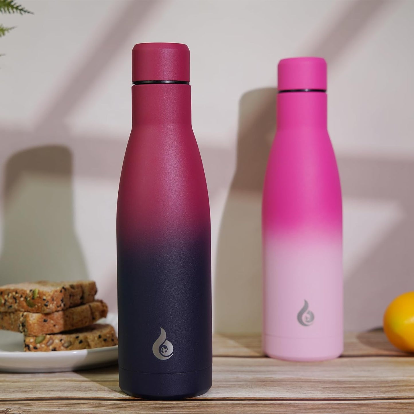 BJPKPK Insulated Water Bottle 17oz Stainless Steel Water Bottles Diashwasher Safe Reusable Metal Thermos Keep Cold and Hot,Charming Black Red