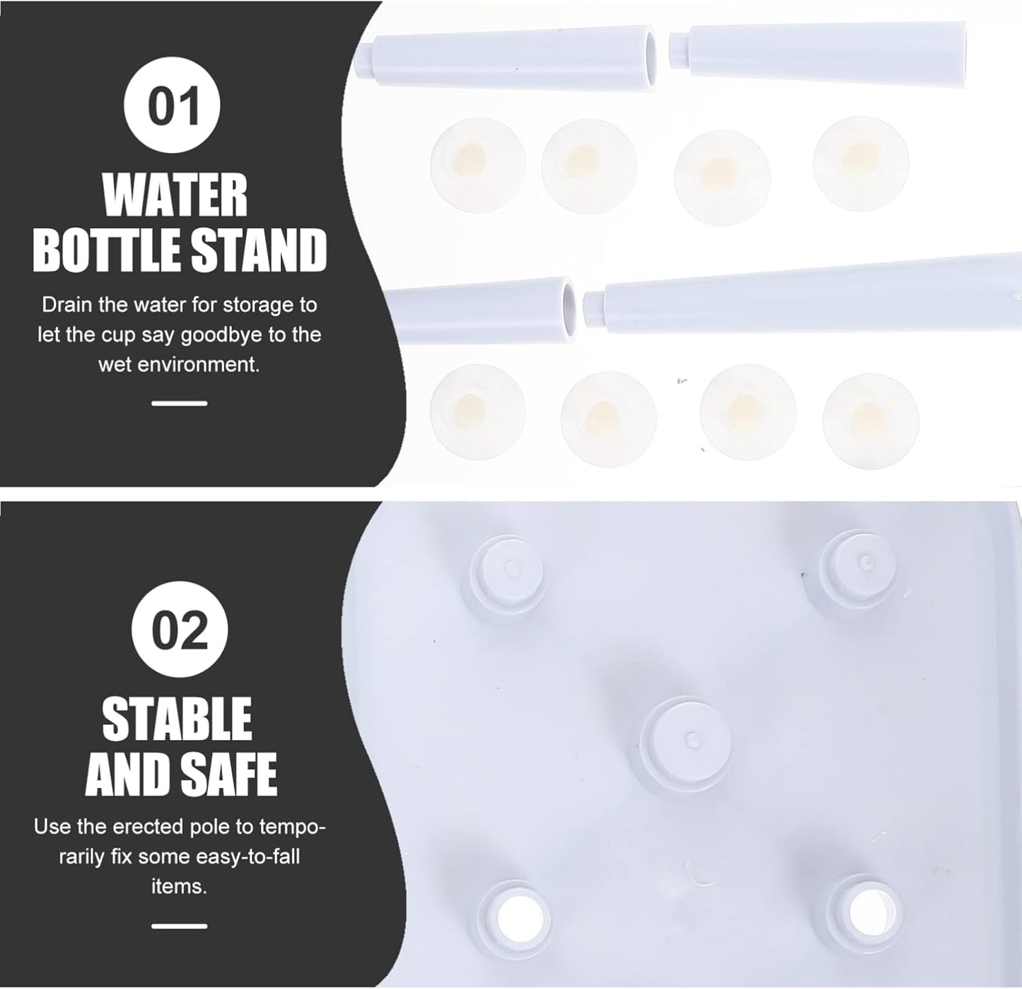 Hemoton Cup Drying Rack for Kitchen Counter Space-Saving Mug Holder Stand with Draining Design Plastic Glass Organizer for Home Use 12.6 X 7.9 X 7.1 Inches