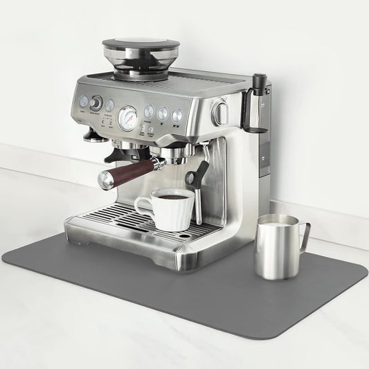 Mimore Coffee Mat - 12x19 Inch Countertop Mat - Absorbent, Hides Stains, Rubber Backed - Dish Drying Mat Fits Under Coffee Maker, Espresso Machine