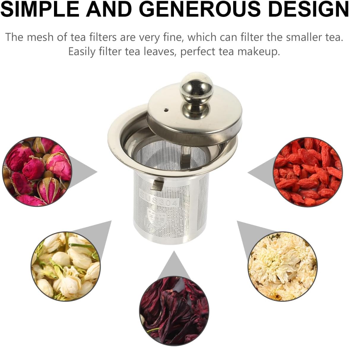 Stainless Steel Tea Infuser Insert with Dual-Function Lid Extra Fine Mesh Strainer for Loose Leaf Tea Heatproof Double Handles Perfect for Teapots and Mugs