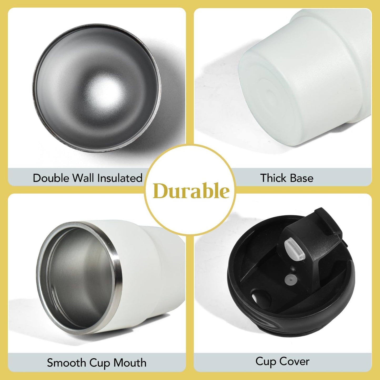 6oz Vacuum Insulated Espresso Cup Set of 2, Espresso Shot Cup for Coffee, Double Wall Stainless Steel Mini Tumbler Shot Glasses with Lid, Mini Coffee Cup