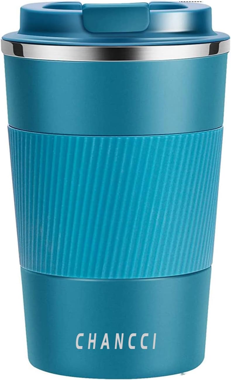 Travel Coffee Mug Spill Proof Leakproof 12 oz Insulated Coffee Mug with Screw Lid, Stainless Steel Vacuum Tumbler Reusable Thermal Coffee Cup to go for Hot and Cold Drinks -380ml,Blue