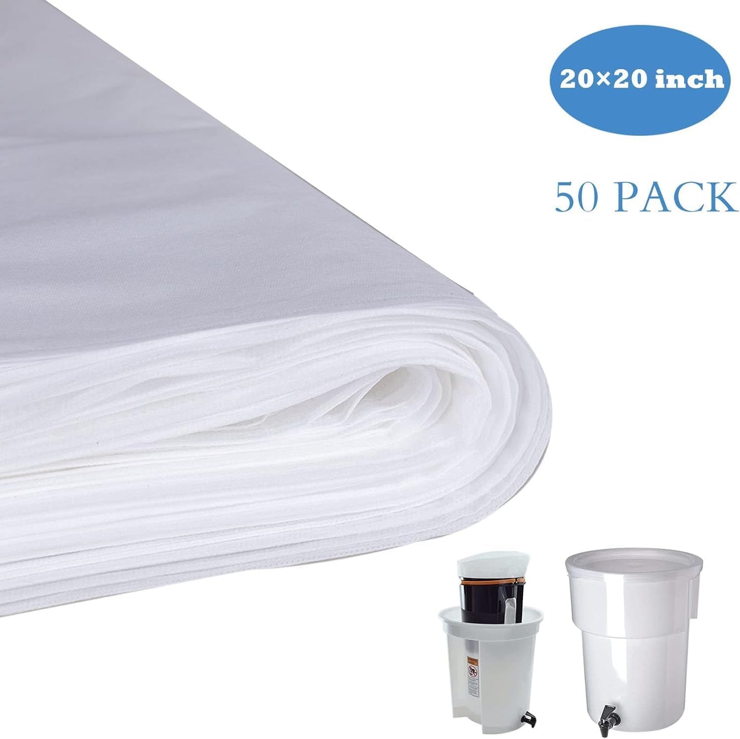 100 Pack Cold Brew Coffee Filters, 20" X 20" Commercial Cold Brew Bags, Brew Up To 5 LBS Coffee, Filter Bag, 5 Gallon Coffee Filter