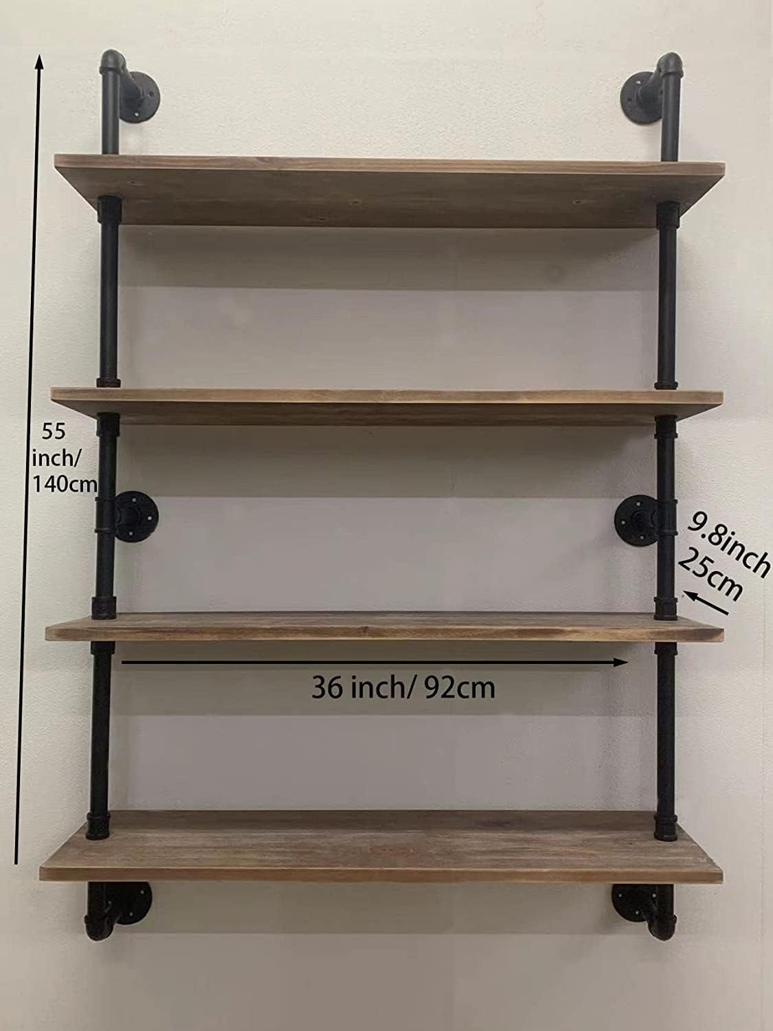 Pipe Shelves Industrial Pipe Shelving Shelves Real Wood Industrial Floating Pipe Shelves with Wood Planks 36 inch Wall Shelves Rustic Hanging Bookshelf Farmhouse Kitchen Bar Shelving