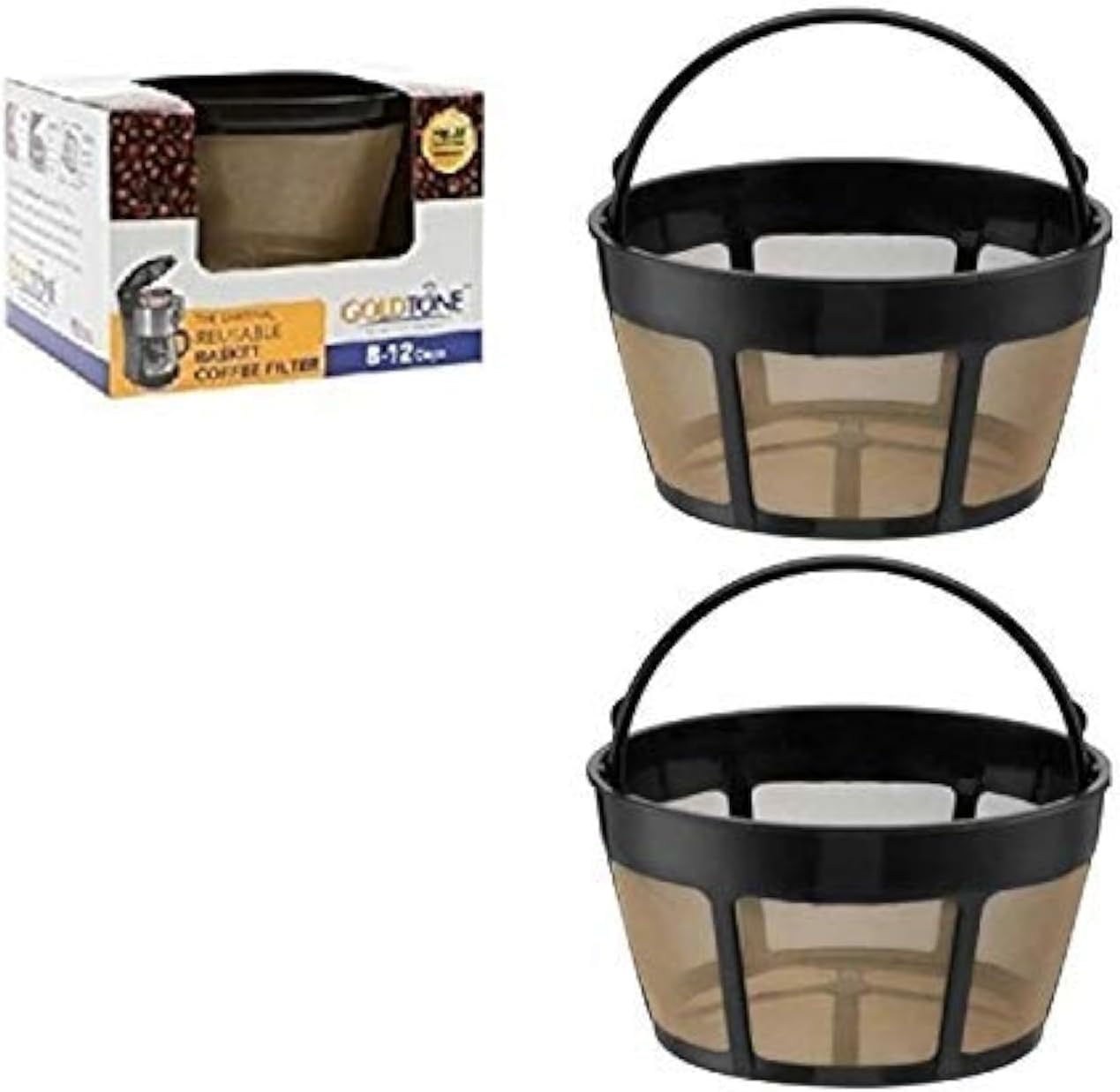 GoldTone Brand Reusable 8-12 Cup Basket Coffee Filter fits Hamilton Beach Coffee Makers and Brewers. Replaces your Hamilton Beach Reusable Coffee Filter - BPA Free (2 Pack)