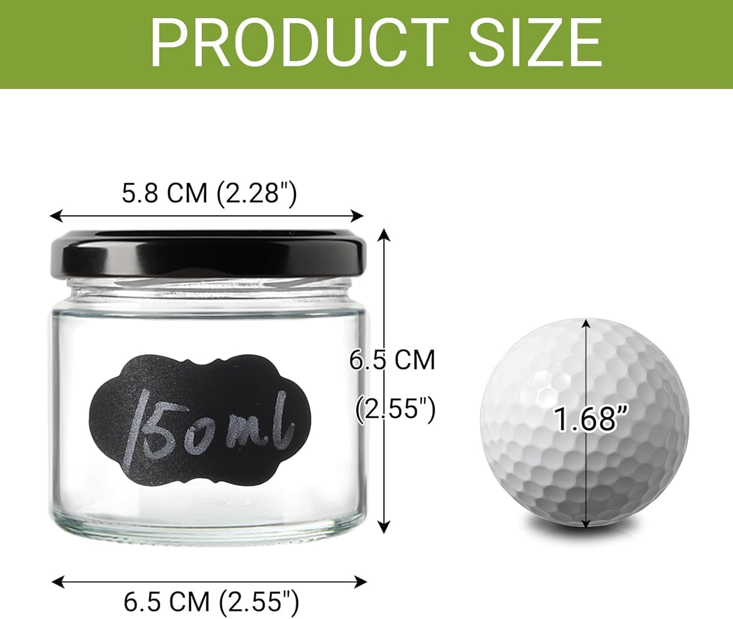 24Pack 5oz Glass Jars with Lids, 150ml Clear Small Mason Jars with 24 Stickers, Mini Canning Jar for Jam, Jelly, Honey, Pickles, Spice