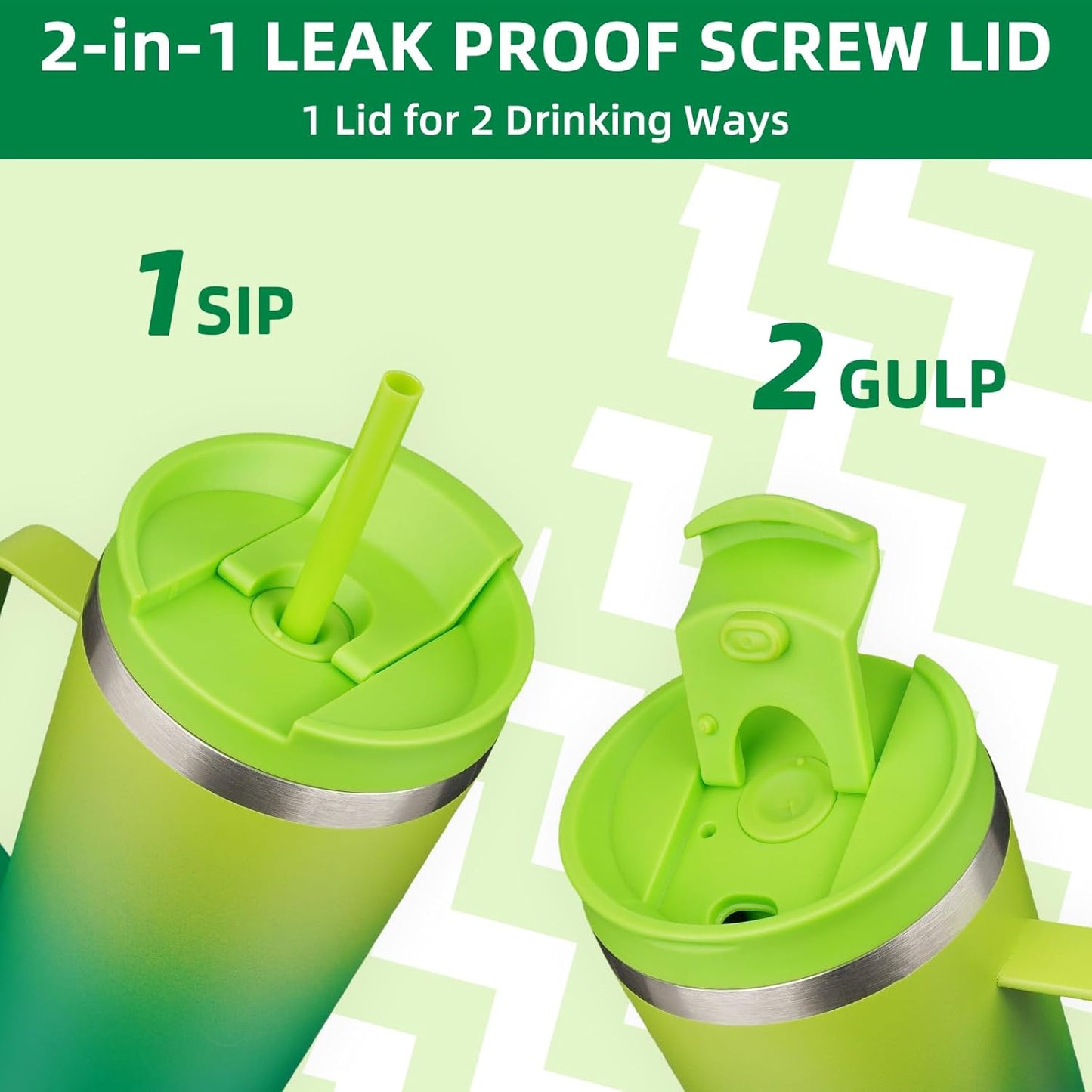 BJPKPK Insulated Tumbler with Handle, 26oz Insulated Tumblers with Lid and Straw, Stainless Steel Metal Water Bottles, Coffee Travel Mugs, Cups, Bamboo Grove