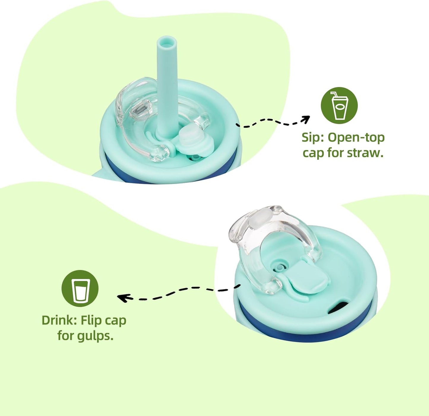 18 oz Tumbler with Side Handle, Insulated Water Bottle with Straw and 2 in 1 Lid, Stainless Steel Cup Travel Coffee Mug for Sports Office Gym,Dark Blue