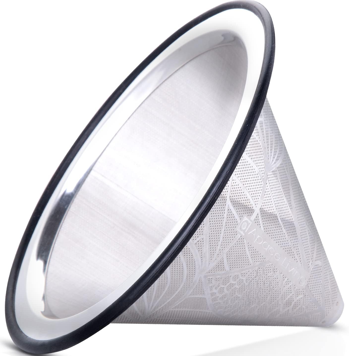 Compatible with Hario V60 Pour Over Coffee Filter - Wide Metal Base Reusable Stainless Steel Coffee Dripper - Paperless Coffee Filter for Sustainable Brewing