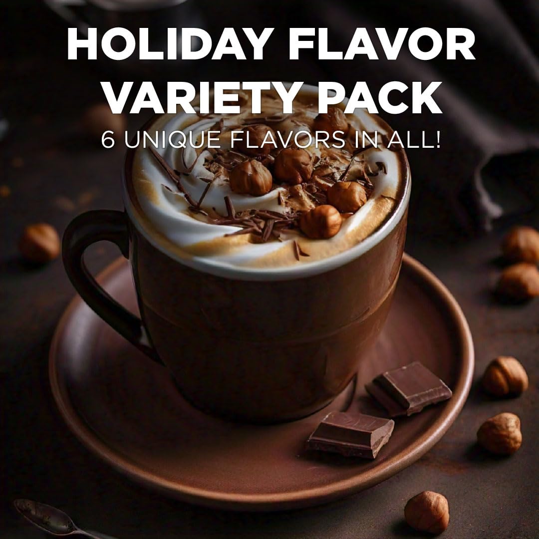 Maud's Holiday Blend Coffee Pods Variety Pack, 42 ct, 6 Assorted Flavors, Medium Roast Coffee in Recyclable Single Serve Pods – 100% Arabica Coffee, Compatible with Keurig K Cups Maker