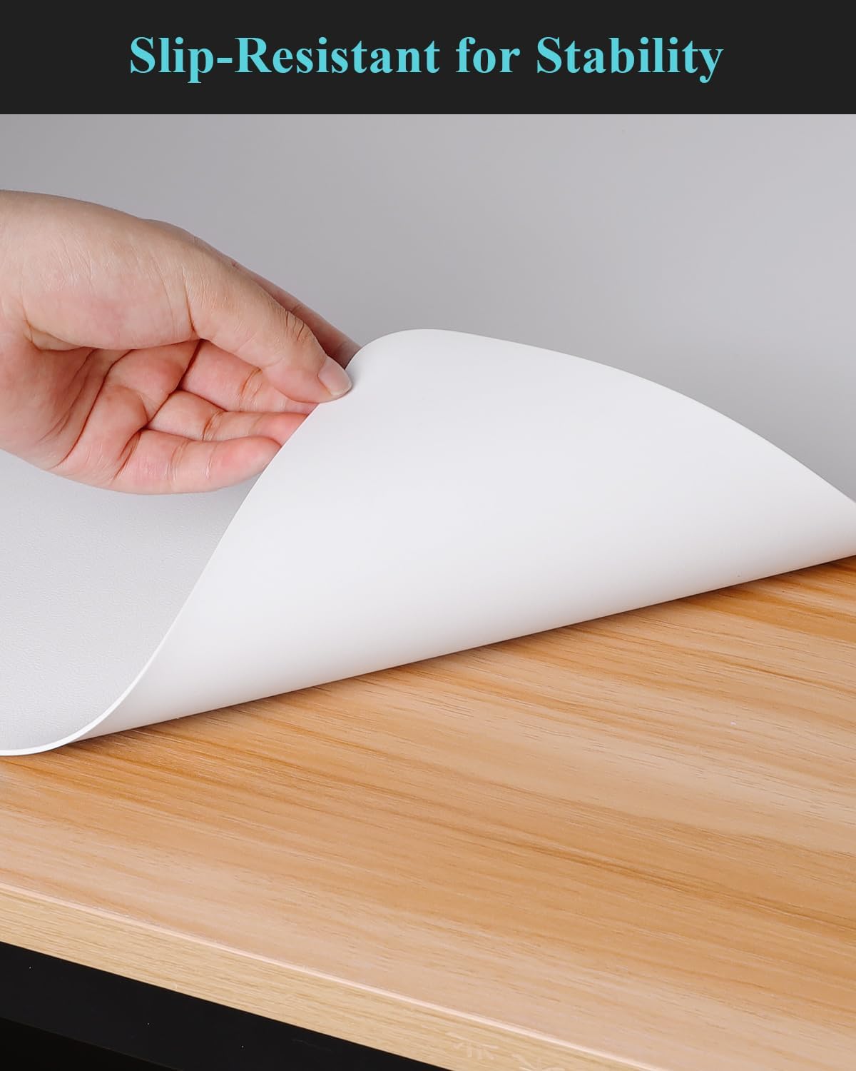 Pure White Plastic Table Cover Protector, 42" x 72" Waterproof Easy Flat PVC Desk Pad Mat, 1.5mm Thick Rectangle Vinyl Table Top Protector for Dining Room Table, Office, Dresser