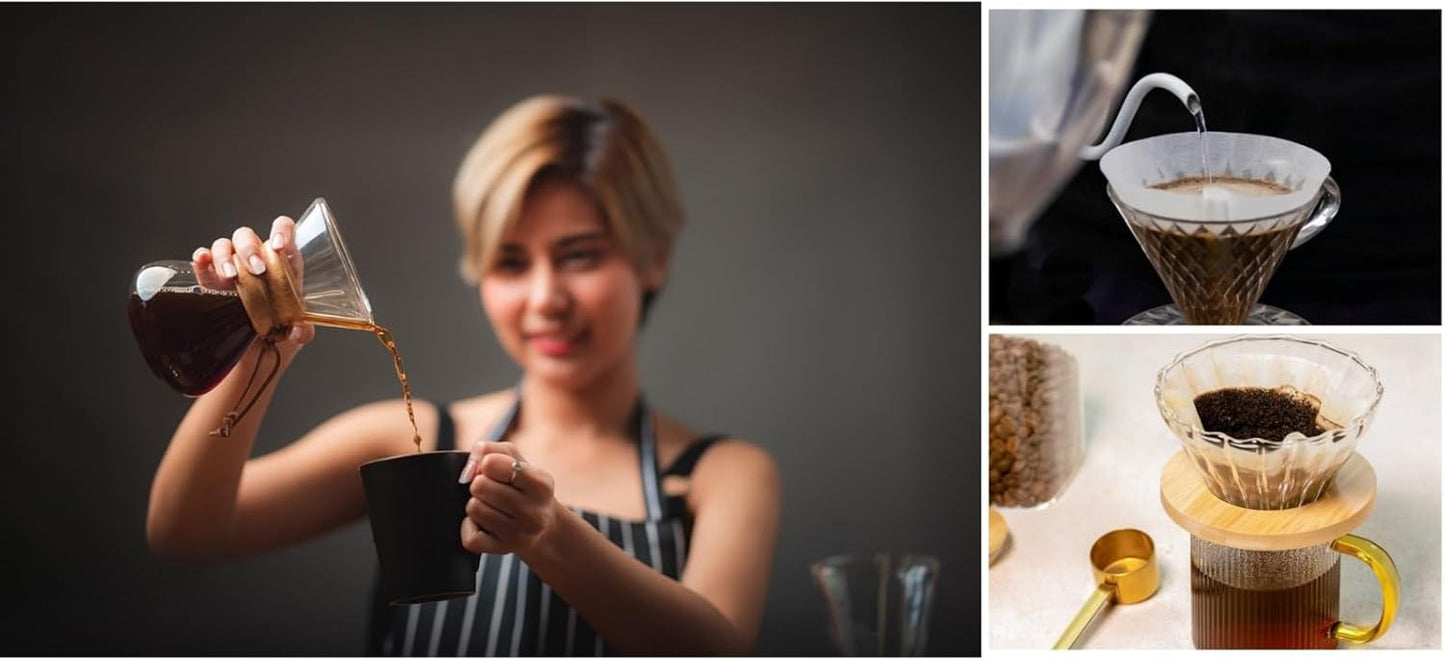 Generic Cone Filters #4 for Coffee Makers - Tear-Resistant Paper, Sustainable Material, 12-Cup Compatibility - Say Goodbye to Coffee Grounds in Your Brew (100, White), G3334