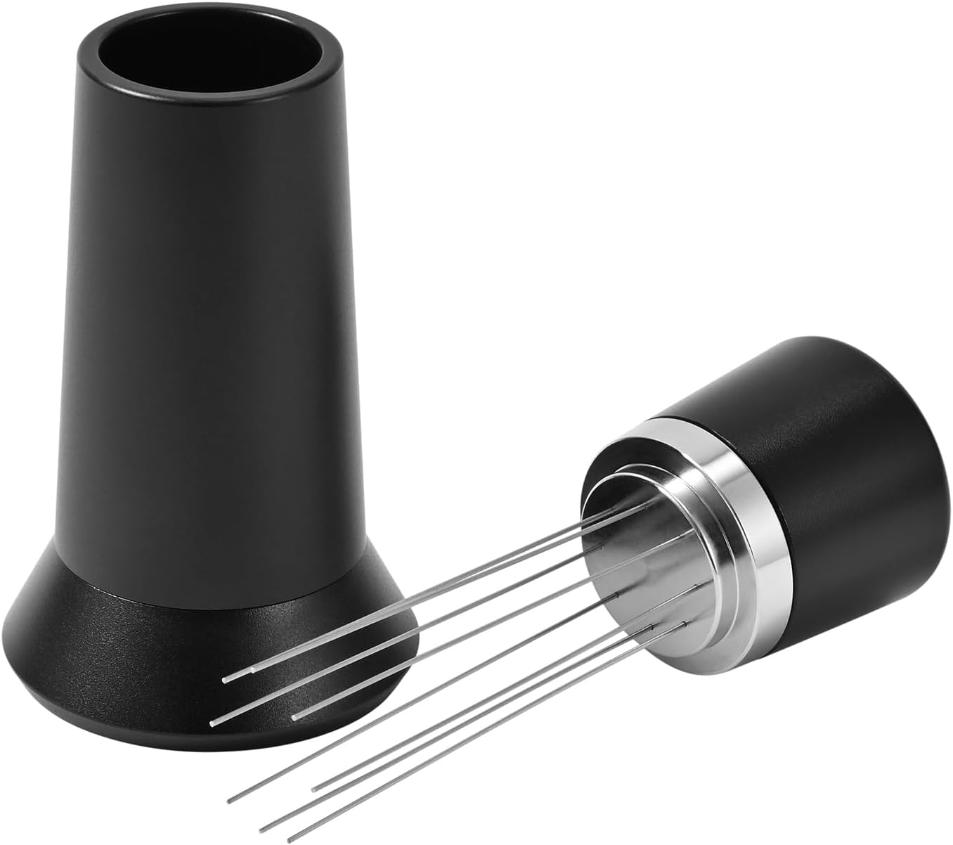 Espresso Needle Distribution Tool, WDT Tool Espresso, Stainless Steel 8 Needles Espresso Needle Distributor, Espresso Needle Stirrer with Aluminum Alloy Stand (Classic)