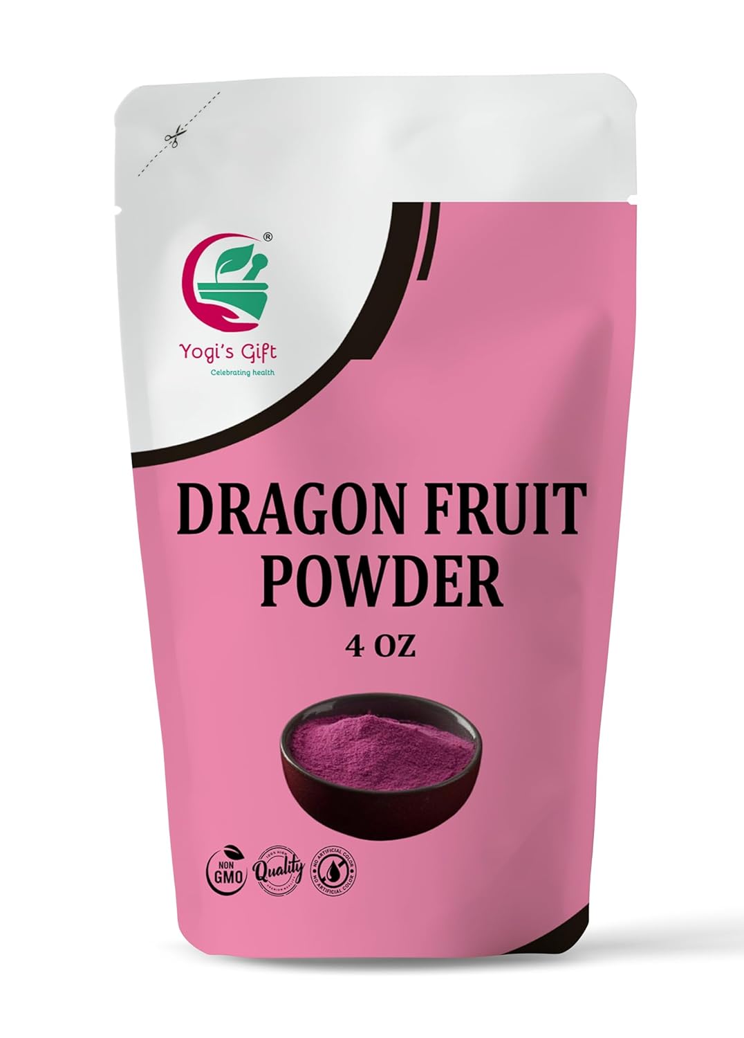 Dragon Fruit Powder 4oz, 100% Pure & Natural Pink Pitaya Powder, Premium Quality, For Smoothies, Baking, Tea, Natural Food Coloring and Flavoring - By Yogi’s Gift®