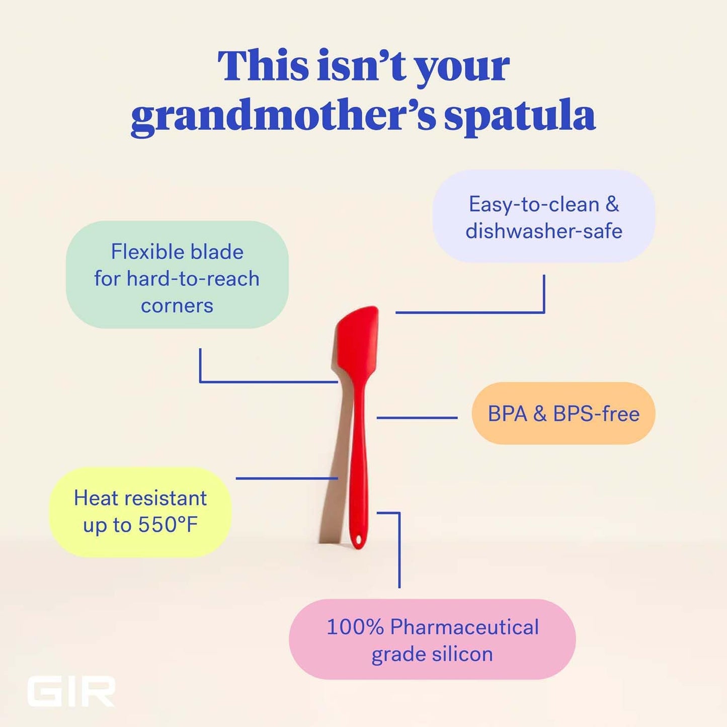 GIR: Get It Right Silicone Spatula - 11-Inch Red Skinny Jar Spatula - Heat Resistant & Nonstick Fiberglass Core -Flexible Kitchen Tool