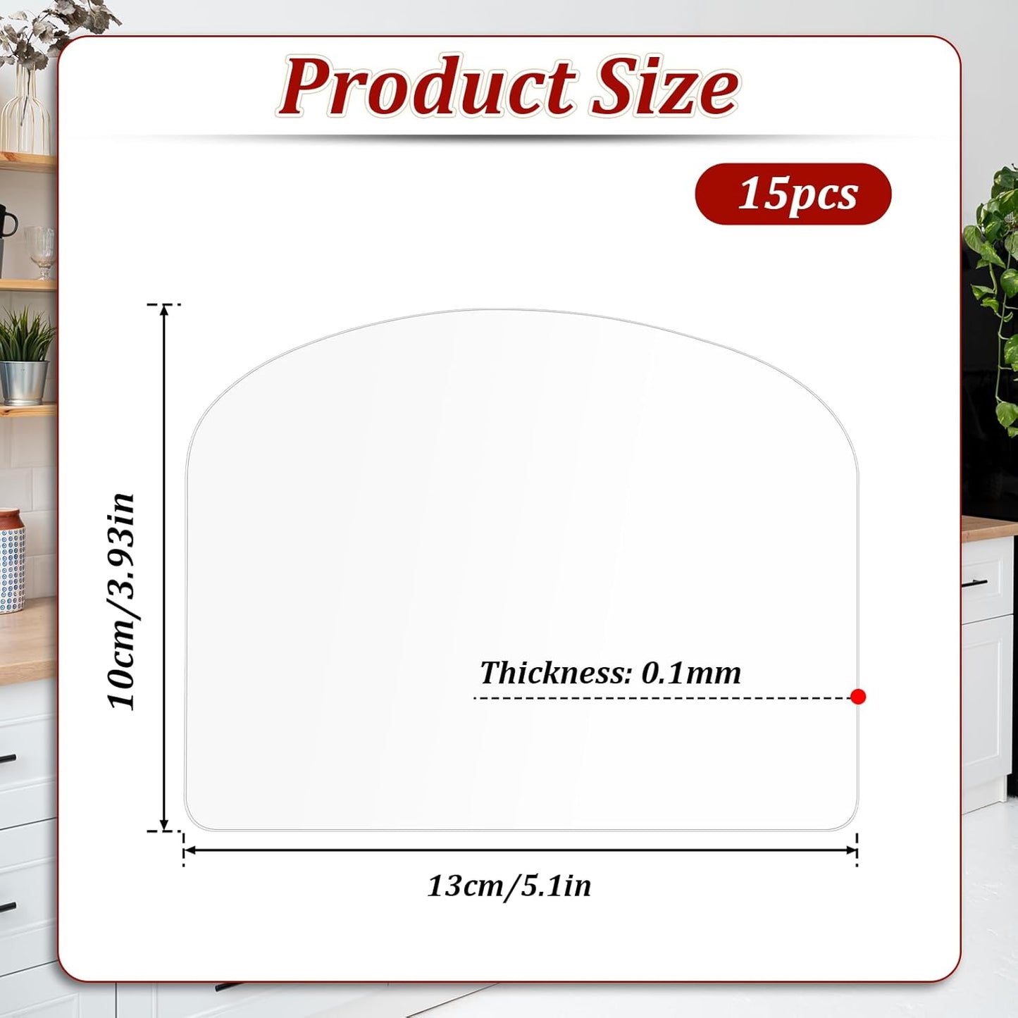 15 Pcs Transparent Cake Cream Scraper Plastic Cake Scraper Smoother Flexible Cake Smoother for Icing Fondant Smoother for DIY Kitchen Bakery Baking Cake Bread Pastry Decorating Supplies