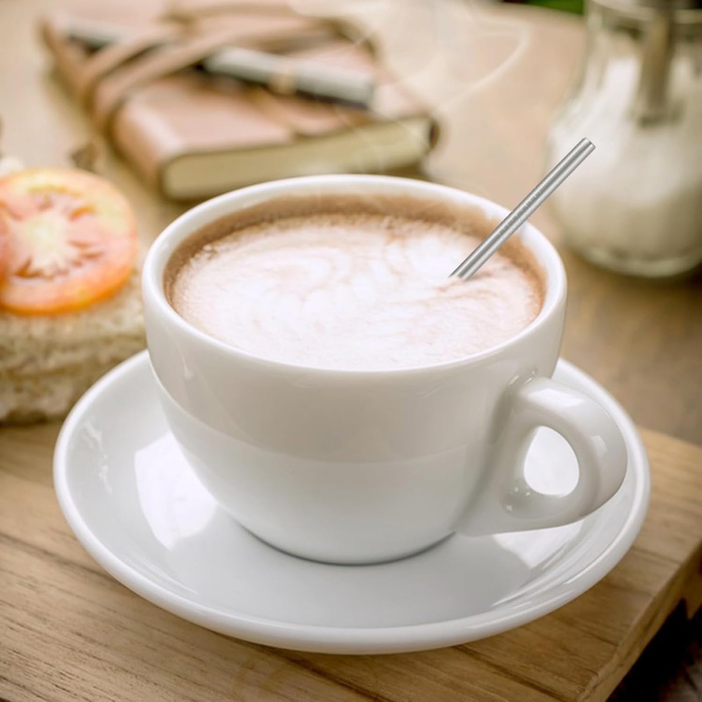 [10 Pcs] 6 Inch Metal Drinking Straws - 0.24" Diameter 304 Stainless Steel Straw for Cocktail Coffee Margaret, 5 Bent 5 Straight Reusable Short Straws for Kitchen,Home Bar,Party