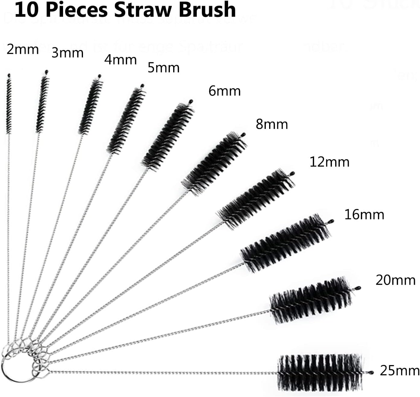 Coffee Brush Set, 13 Pieces Natural Wood & Nylon, Includes Wooden, Plastic, Straw, & Gap Brushes for Espresso Machine Cleaning