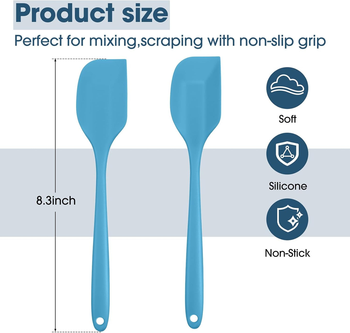 Irenare 65 Pcs Mini Silicone Spatulas Bulk 8.3 Inch Heat Resistant Scrapers Rubber Spatulas Seamless Design Non Stick Flexible for Kitchen Use Cooking Baking Mixing