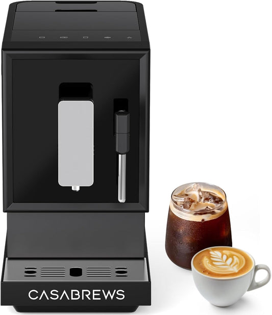 CASABREWS ACAFE PLUS Automatic Espresso Machine, 20bar Espresso Coffee Machine with Grinder and Milk Frother, Professional Coffee Maker with Touch Screen for Cappuccino and Americano, Black