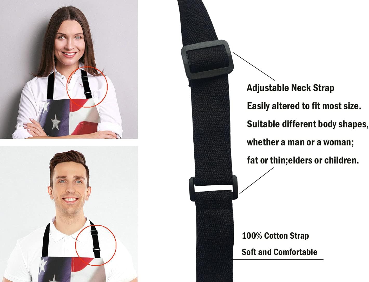 USA Flag Kitchen Cooking BBQ Chef Apron,Amercan Flag Apron for Men, Women - Dad Presents, Presents for Men - Birthday, Mothers Day Presents for Mom, Wife, Husband, Brother, Friends