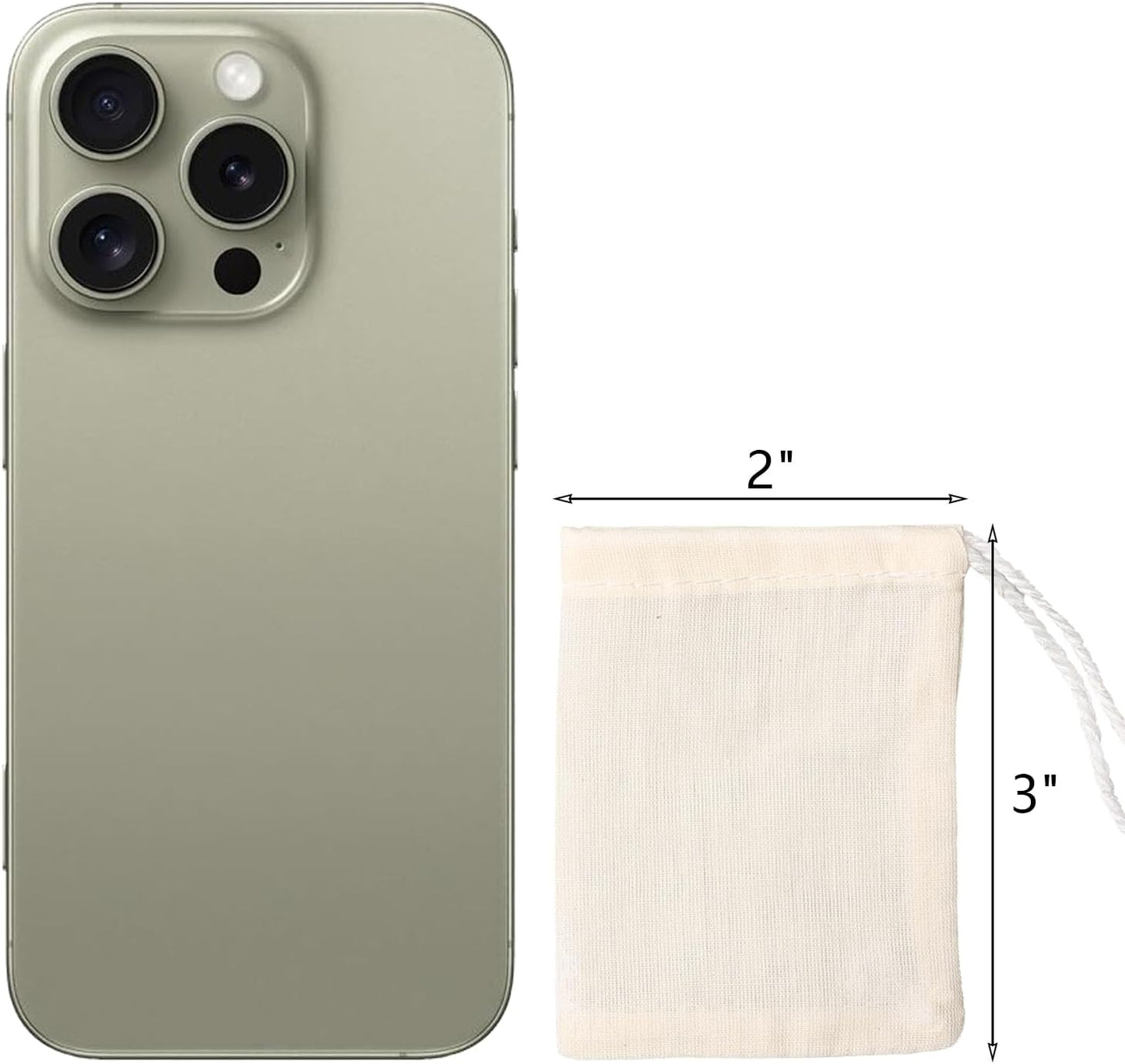 Eketirry Spice Bags, 20pcs Reusable Empty Tea Bags, Muslin Strainer Bags, Soup Bags for Cooking, Natural Cotton Fine Mesh Cheesecloth Bags for Cold Brew Coffee(2 x3Inch)