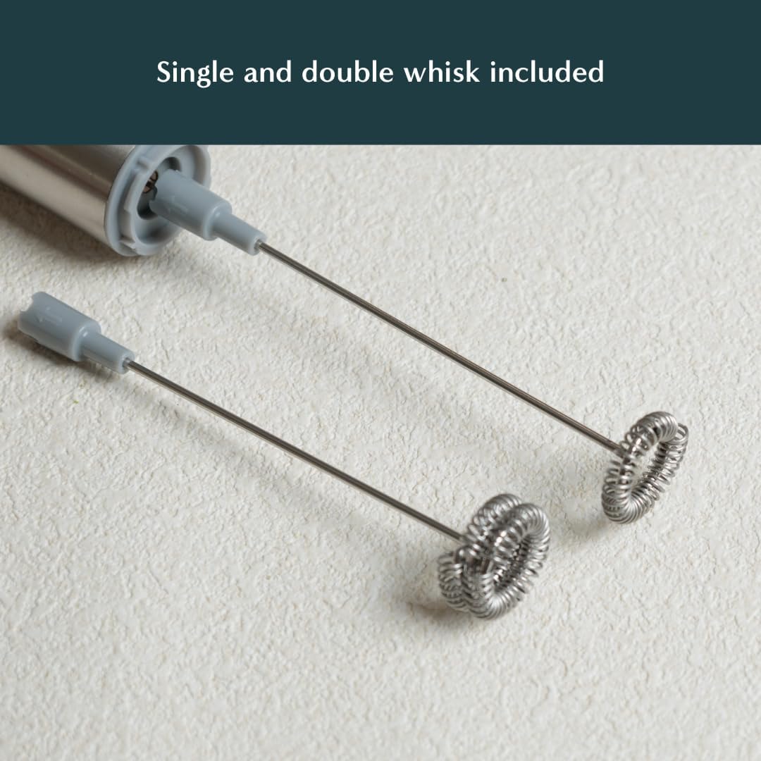 Naoki Matcha Modern Matcha Starter Set - Electric Matcha Whisk and Milk Frother with Single and Double Frother Head, Stainless Steel Spoon, Stainless Steel Sifter