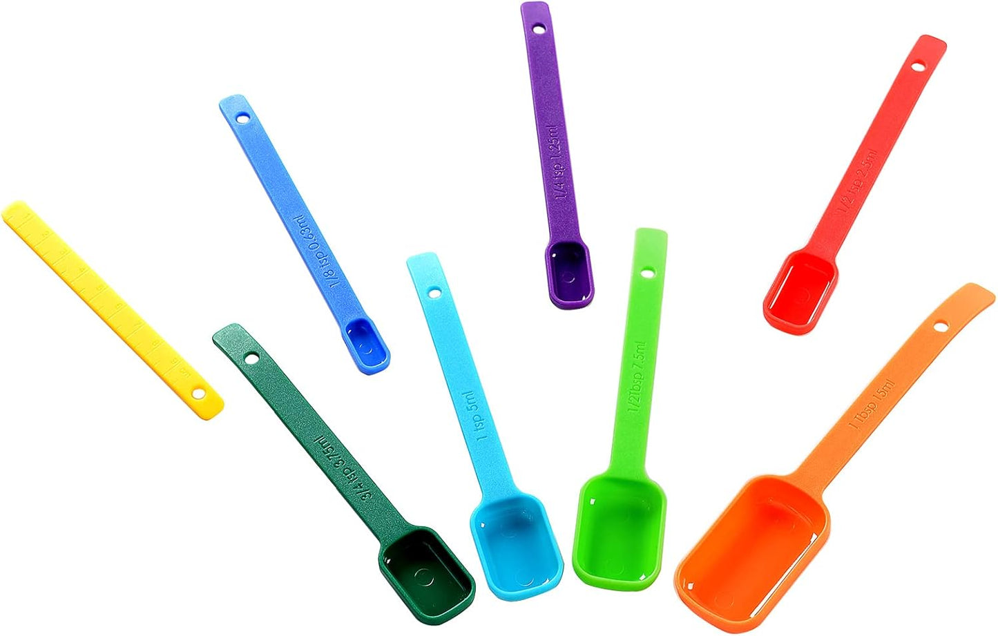 Plastic Measuring Spoons 8-Piece,Assorted Colors