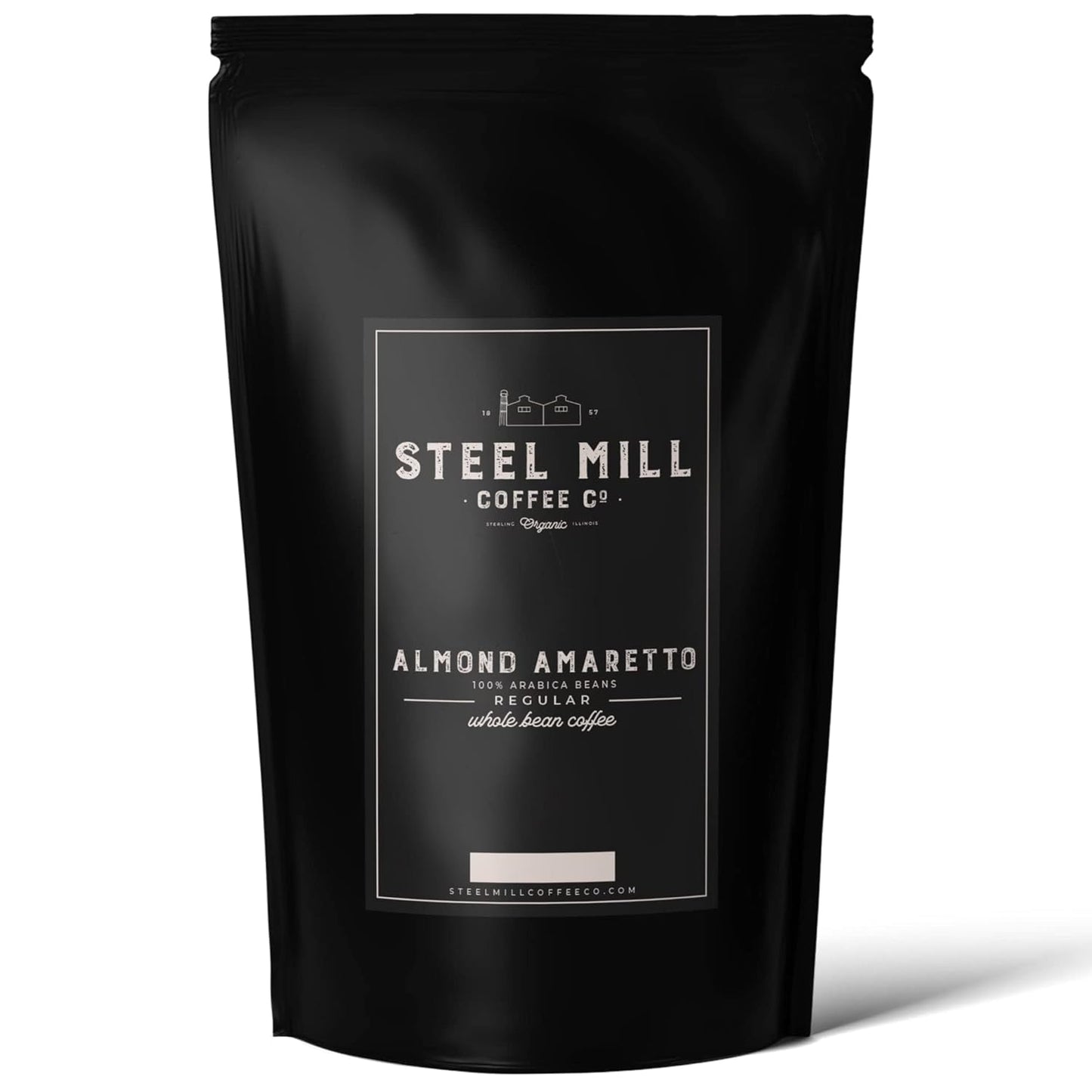 Steel Mill Coffee Co. - Almond Amaretto Flavored Coffee - Ground Coffee - Medium Roast - Regular - 100% Arabica Beans - Vegan - Sugar-Free - Gluten-Free - 12 oz Bag