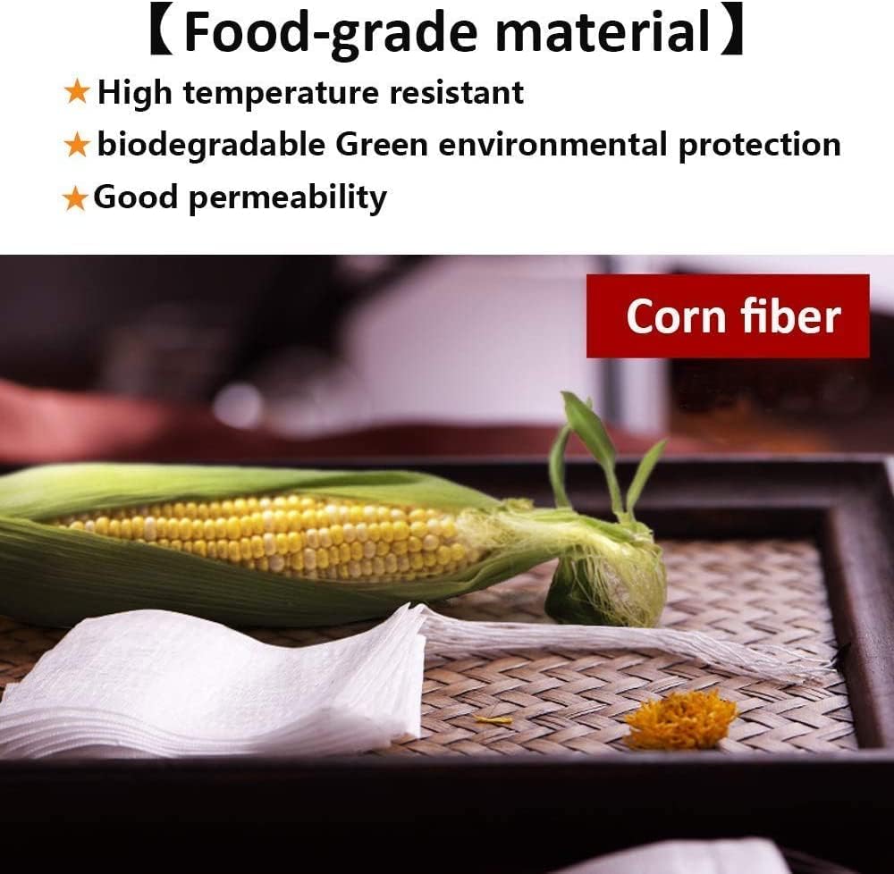 400pcs Disposable Tea Bags for Loose Leaf Tea, Biodegradable Tea Filter Bags with Drawstring, Corn Fiber Empty Tea Bags for Loose Leaf Tea