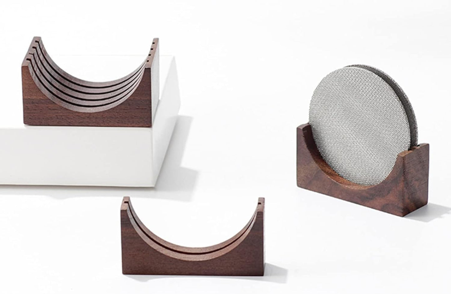 Espresso-Puck Screen Walnut-Stand Coffee Reusable Filter for Espresso-Portafilter Holder Wooden-Stand for 51/53/58mm Coffee Filter Screen Holder Coffee Machine Part Accessories